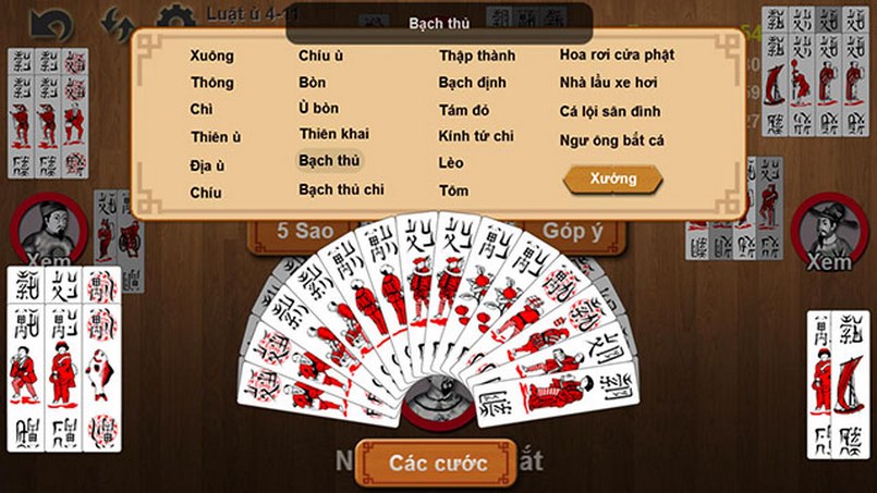Bài chắn có số lượng người chơi từ 2 - 4 người và mỗi người chơi sẽ được chia 19 lá bài